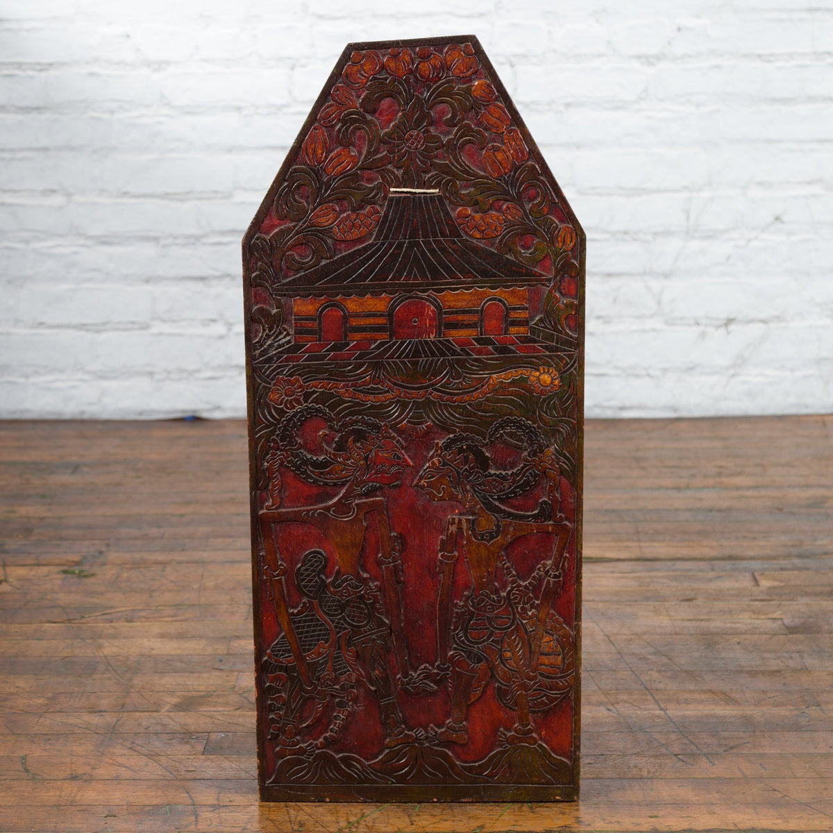 Burmese 19th Century Hand-Carved and Painted Wooden Puppet Show Sign-2. Asian & Chinese Furniture, Art, Antiques, Vintage Home Décor for sale at FEA Home