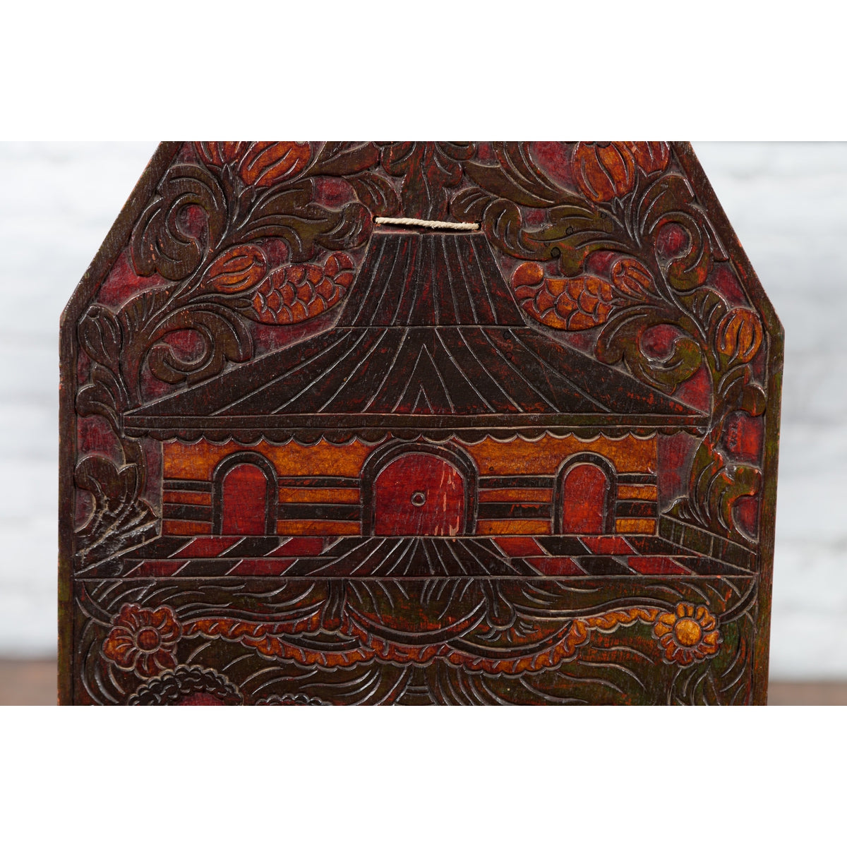 Burmese 19th Century Hand-Carved and Painted Wooden Puppet Show Sign-4. Asian &amp; Chinese Furniture, Art, Antiques, Vintage Home Décor for sale at FEA Home