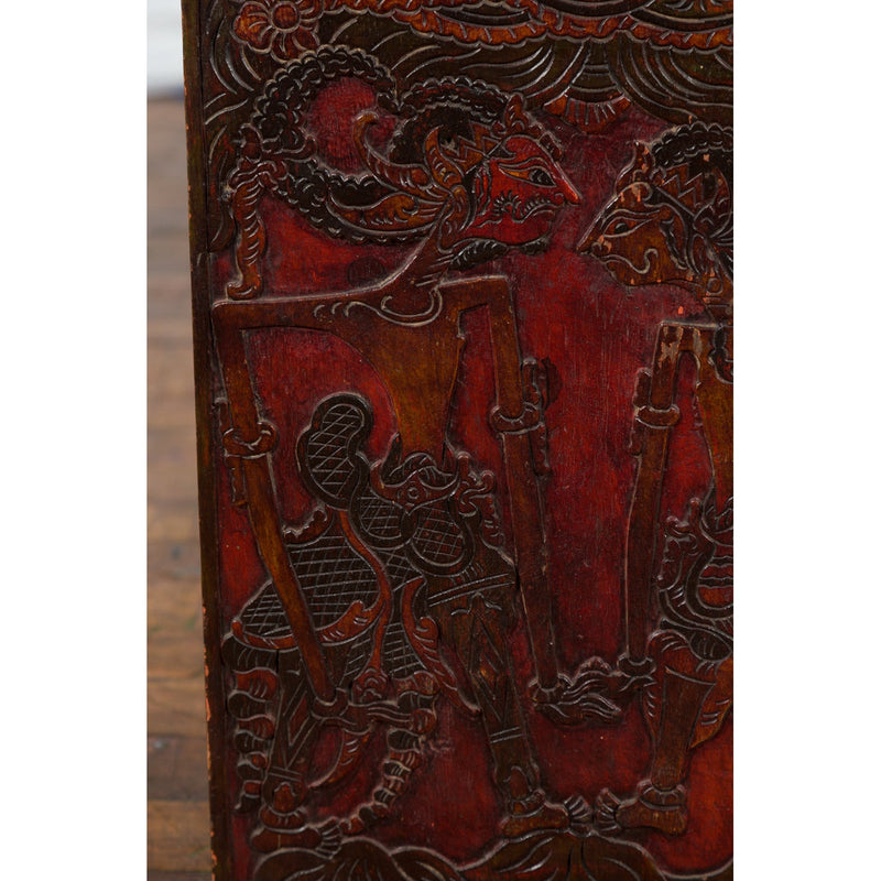 Burmese 19th Century Hand-Carved and Painted Wooden Puppet Show Sign-YN4163-5. Asian & Chinese Furniture, Art, Antiques, Vintage Home Décor for sale at FEA Home