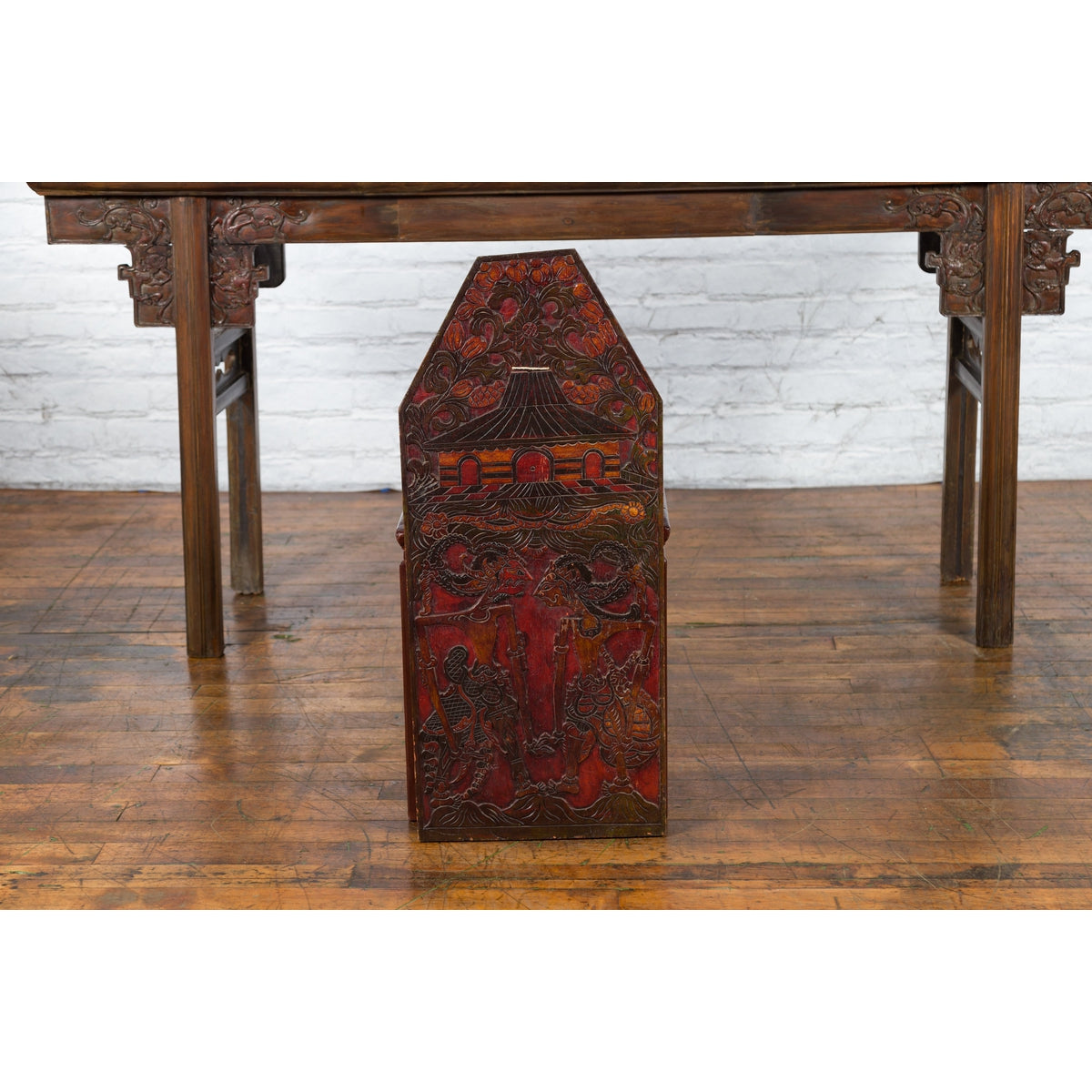 Burmese 19th Century Hand-Carved and Painted Wooden Puppet Show Sign-9. Asian &amp; Chinese Furniture, Art, Antiques, Vintage Home Décor for sale at FEA Home