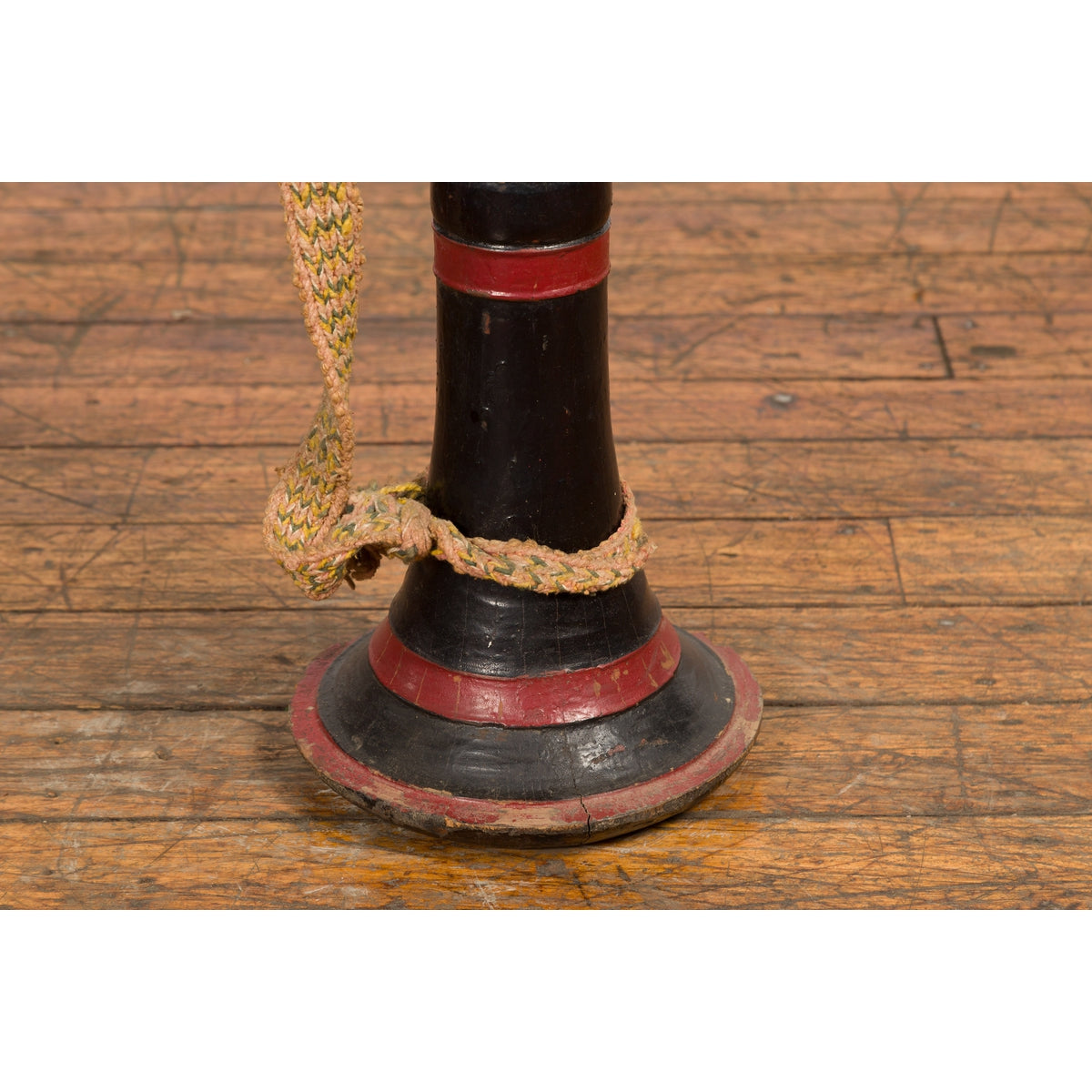 Burmese Late 19th Century Teak Ozi Goblet Shaped Drum with Black and Red Lacquer-7. Asian &amp; Chinese Furniture, Art, Antiques, Vintage Home Décor for sale at FEA Home