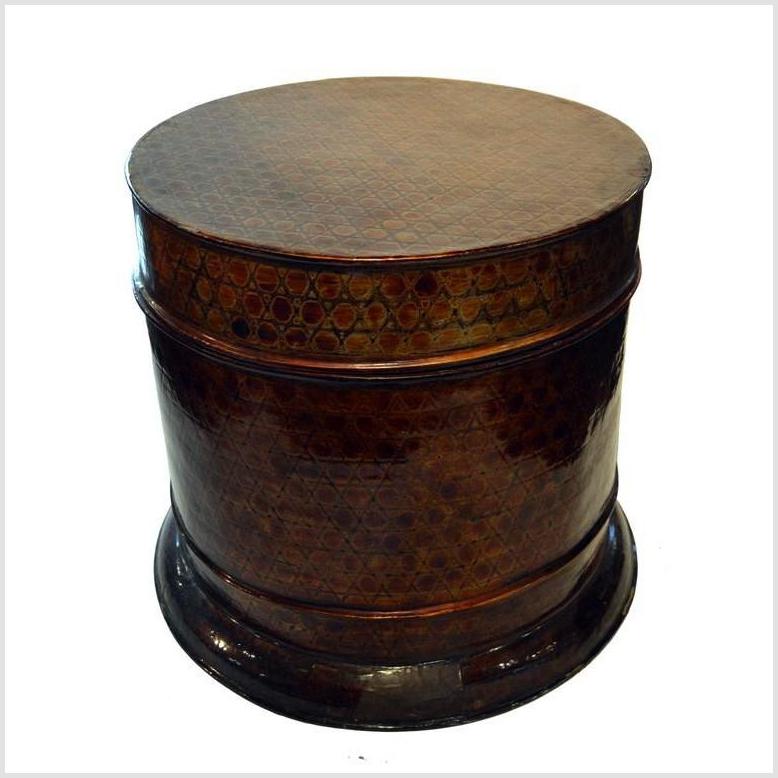 Burmese Negora Lacquerware Drum Table-YN3758-1. Asian & Chinese Furniture, Art, Antiques, Vintage Home Décor for sale at FEA Home