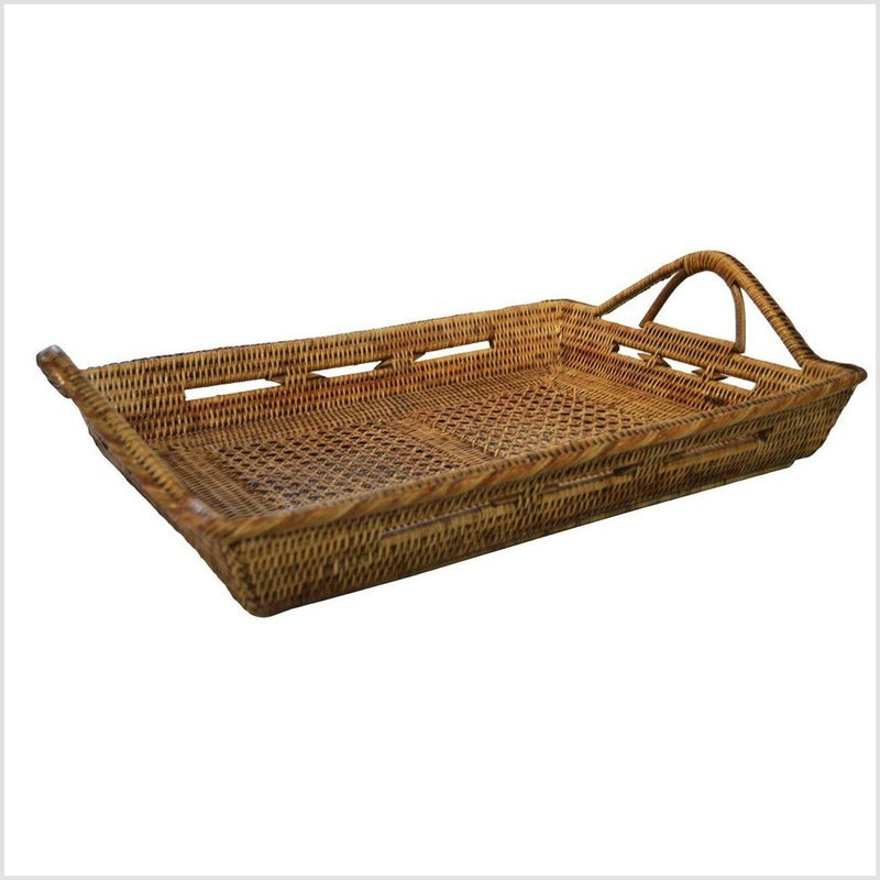Burmese Rattan Serving Tray-YN3823-2. Asian & Chinese Furniture, Art, Antiques, Vintage Home Décor for sale at FEA Home