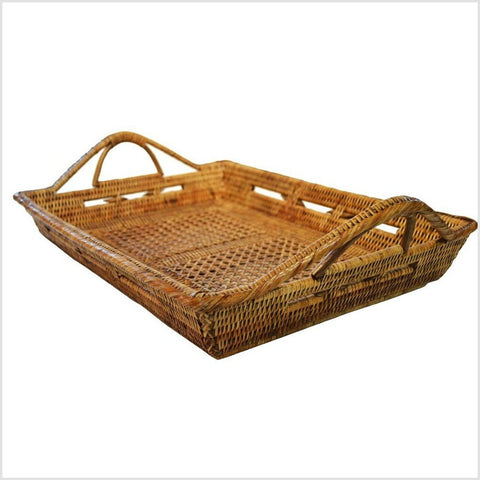 Burmese Rattan Serving Tray-YN3823-1. Asian & Chinese Furniture, Art, Antiques, Vintage Home Décor for sale at FEA Home