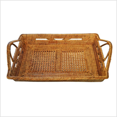 Burmese Rattan Serving Tray-YN3823-3. Asian & Chinese Furniture, Art, Antiques, Vintage Home Décor for sale at FEA Home