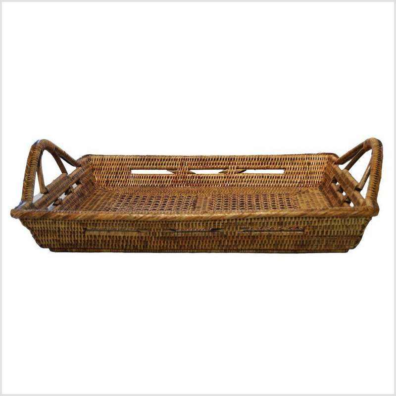 Burmese Rattan Serving Tray-YN3823-4. Asian & Chinese Furniture, Art, Antiques, Vintage Home Décor for sale at FEA Home