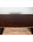 Burmese Vintage Waterfall Console Table with Scrolling Feet and Dark Patina-12. Asian & Chinese Furniture, Art, Antiques, Vintage Home Décor for sale at FEA Home