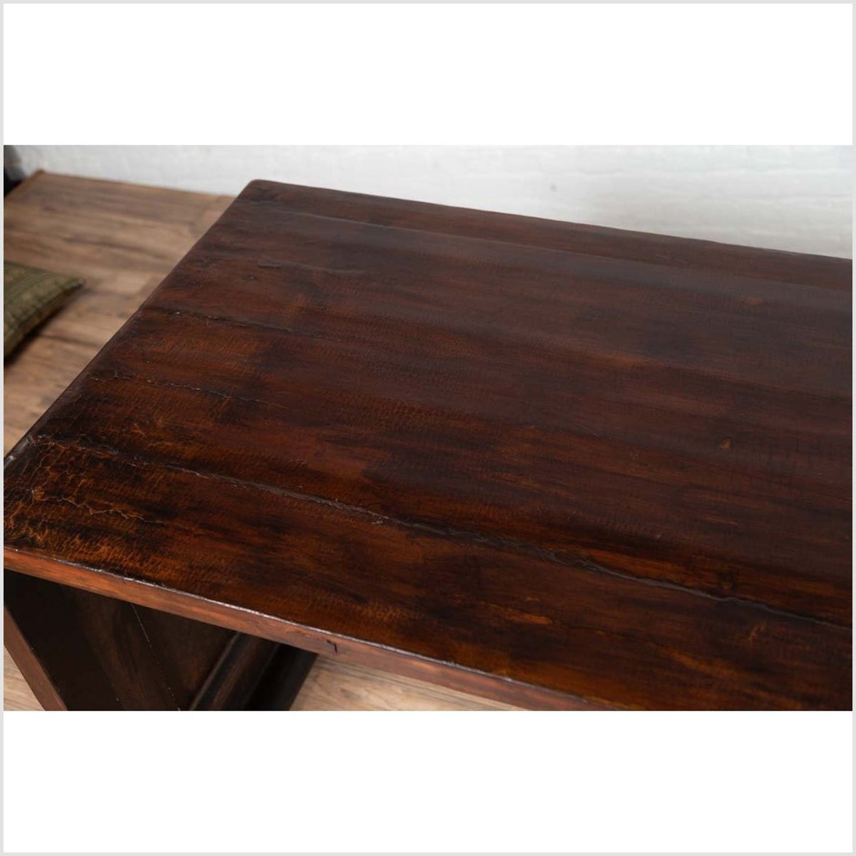 Burmese Vintage Waterfall Console Table with Scrolling Feet and Dark Patina-15. Asian &amp; Chinese Furniture, Art, Antiques, Vintage Home Décor for sale at FEA Home