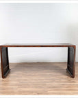 Burmese Vintage Waterfall Console Table with Scrolling Feet and Dark Patina-16. Asian & Chinese Furniture, Art, Antiques, Vintage Home Décor for sale at FEA Home