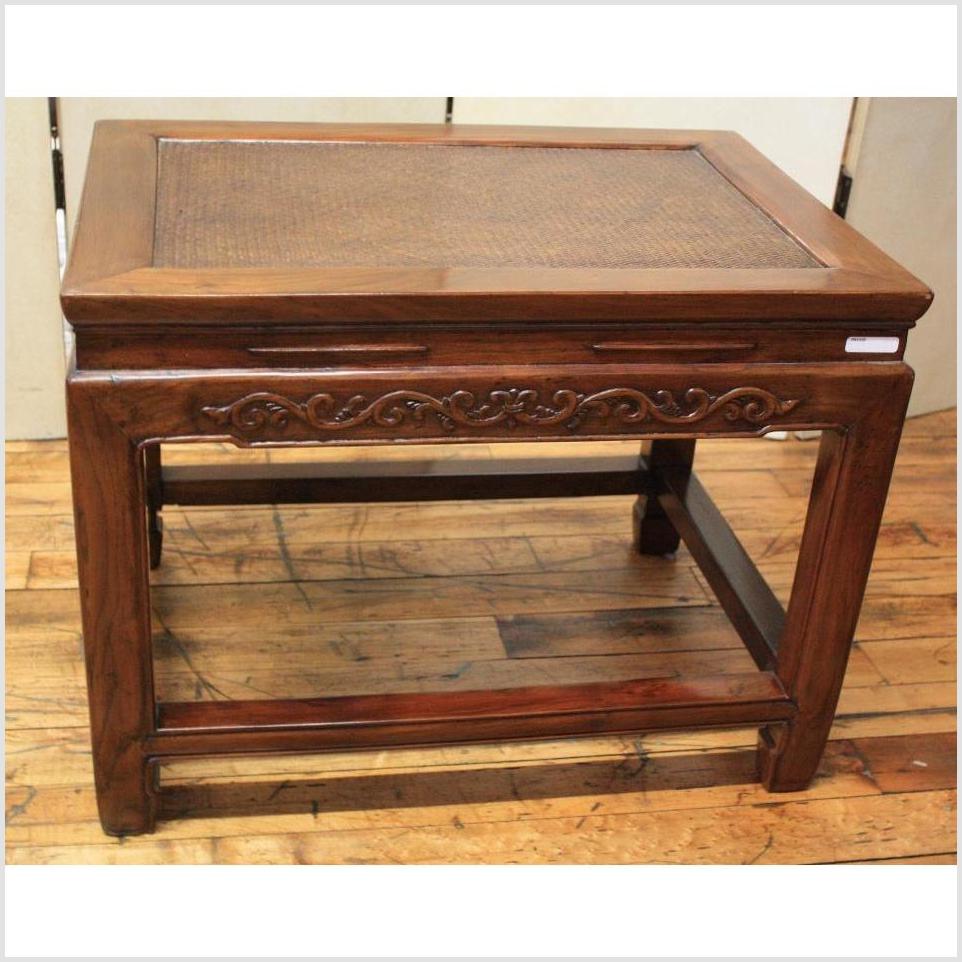 Carved Woven Rattan Top Coffee/Side Table-1. Asian & Chinese Furniture, Art, Antiques, Vintage Home Décor for sale at FEA Home