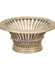 Cast Bronze Venetian Style Decorative Bowl with Light Patina and Reed Motifs-1. Asian & Chinese Furniture, Art, Antiques, Vintage Home Décor for sale at FEA Home