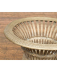 Cast Bronze Venetian Style Decorative Bowl with Light Patina and Reed Motifs-5. Asian & Chinese Furniture, Art, Antiques, Vintage Home Décor for sale at FEA Home