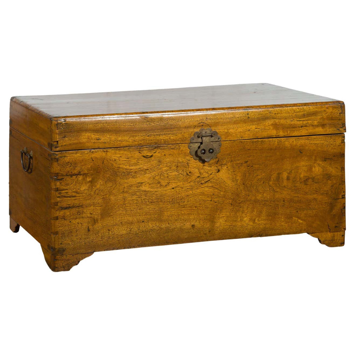 Chinese 1920s Camphor Wood Blanket Chest with Brass Hardware and Natural Patina-1. Asian & Chinese Furniture, Art, Antiques, Vintage Home Décor for sale at FEA Home