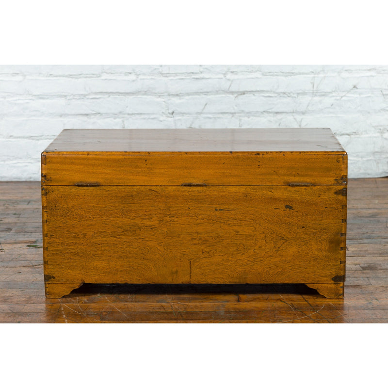 Chinese 1920s Camphor Wood Blanket Chest with Brass Hardware and Natural Patina-14. Asian & Chinese Furniture, Art, Antiques, Vintage Home Décor for sale at FEA Home