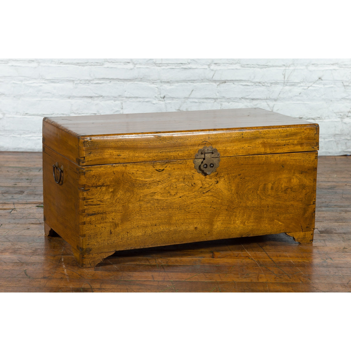 Chinese 1920s Camphor Wood Blanket Chest with Brass Hardware and Natural Patina-2. Asian & Chinese Furniture, Art, Antiques, Vintage Home Décor for sale at FEA Home