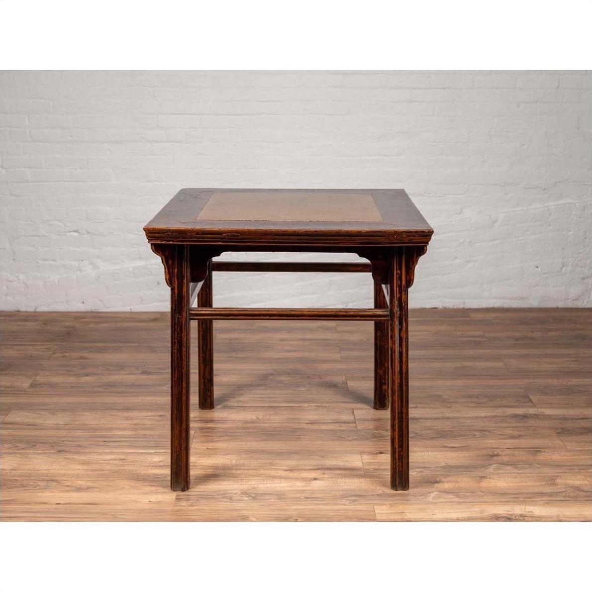 Chinese 19th Century Elmwood Center Hall Table with Ming Dynasty Stone Inset-11. Asian &amp; Chinese Furniture, Art, Antiques, Vintage Home Décor for sale at FEA Home