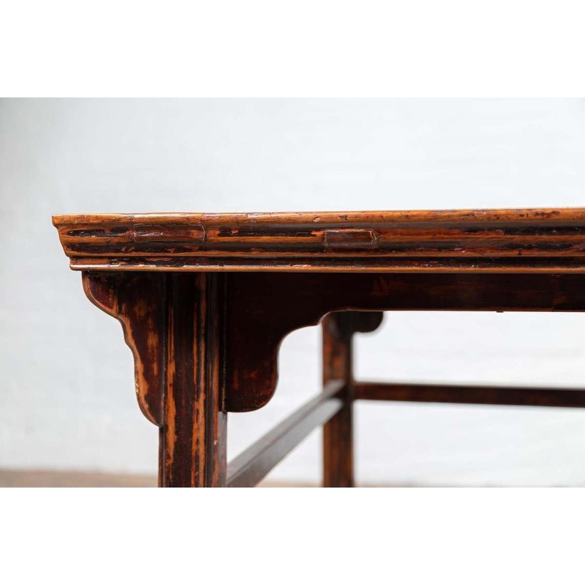 Chinese 19th Century Elmwood Center Hall Table with Ming Dynasty Stone Inset-12. Asian &amp; Chinese Furniture, Art, Antiques, Vintage Home Décor for sale at FEA Home