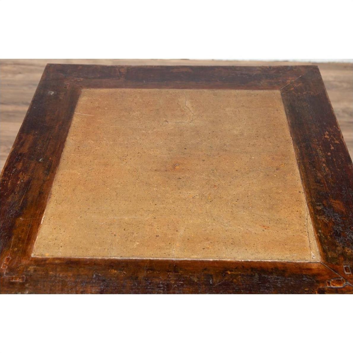 Chinese 19th Century Elmwood Center Hall Table with Ming Dynasty Stone Inset-10. Asian &amp; Chinese Furniture, Art, Antiques, Vintage Home Décor for sale at FEA Home