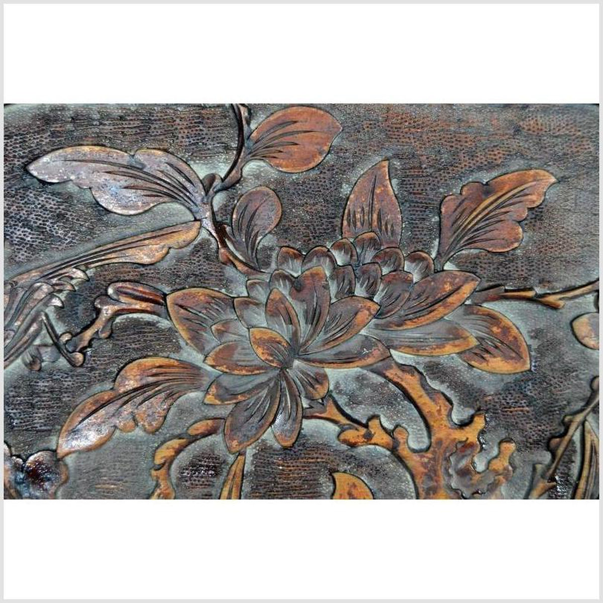 Chinese 19th Century Hand-Carved Rosewood Lacquered Bird and Foliage Wall Plaque-2. Asian & Chinese Furniture, Art, Antiques, Vintage Home Décor for sale at FEA Home