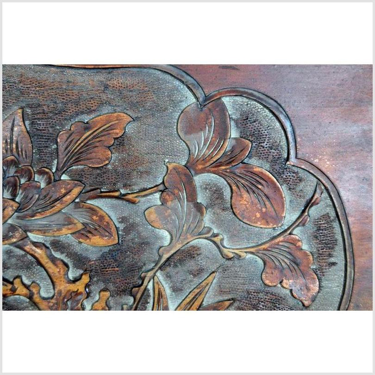 Chinese 19th Century Hand-Carved Rosewood Lacquered Bird and Foliage Wall Plaque-3. Asian &amp; Chinese Furniture, Art, Antiques, Vintage Home Décor for sale at FEA Home