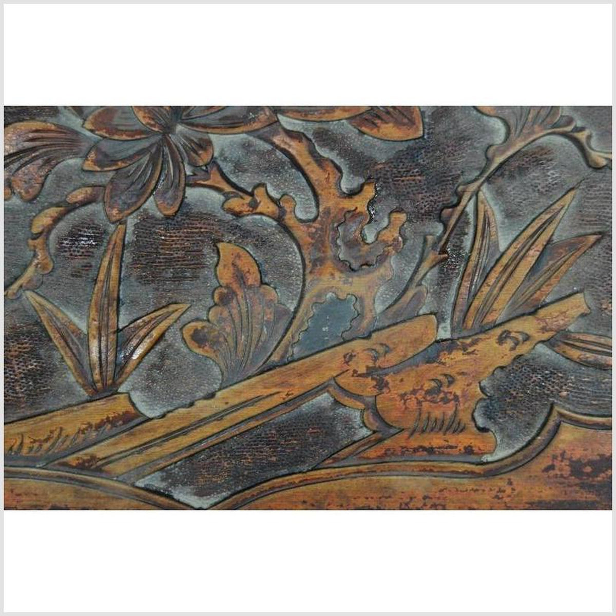 Chinese 19th Century Hand-Carved Rosewood Lacquered Bird and Foliage Wall Plaque-5. Asian &amp; Chinese Furniture, Art, Antiques, Vintage Home Décor for sale at FEA Home