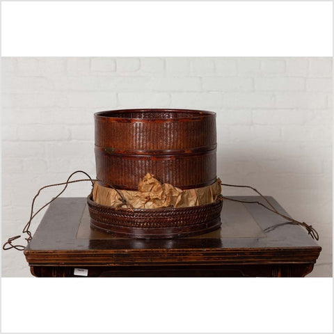 Chinese 19th Century Tiered Food Basket with Stacking Parts, Paper and Rope Ties-YN6278-12. Asian & Chinese Furniture, Art, Antiques, Vintage Home Décor for sale at FEA Home