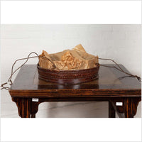 Chinese 19th Century Tiered Food Basket with Stacking Parts, Paper and Rope Ties