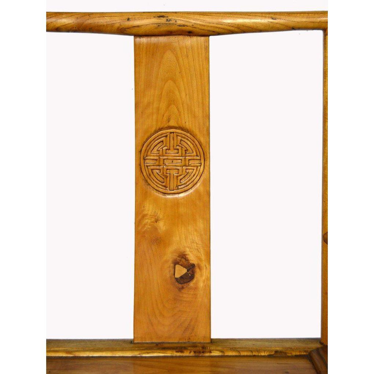 Chinese 19th Century Yumu Wood Chair with Hand-Carved Medallion and Greek Key-2. Asian & Chinese Furniture, Art, Antiques, Vintage Home Décor for sale at FEA Home