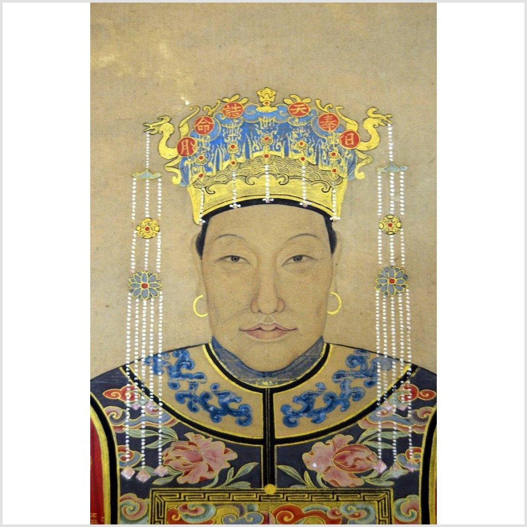 Chinese Ancestor Painting on Linen Canvas-3. Asian &amp; Chinese Furniture, Art, Antiques, Vintage Home Décor for sale at FEA Home