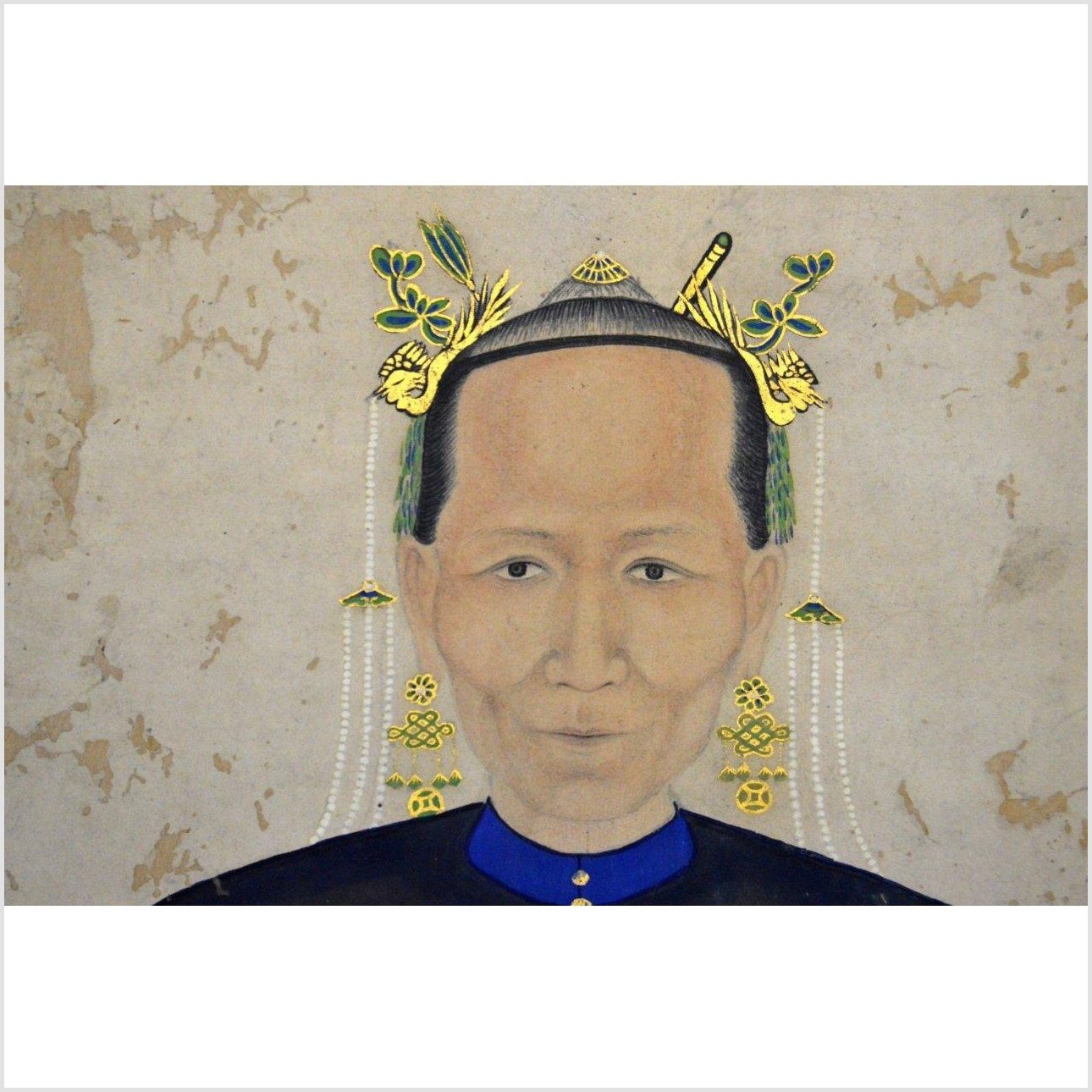 Chinese Ancestors Painting on Linen Canvas-6. Asian &amp; Chinese Furniture, Art, Antiques, Vintage Home Décor for sale at FEA Home