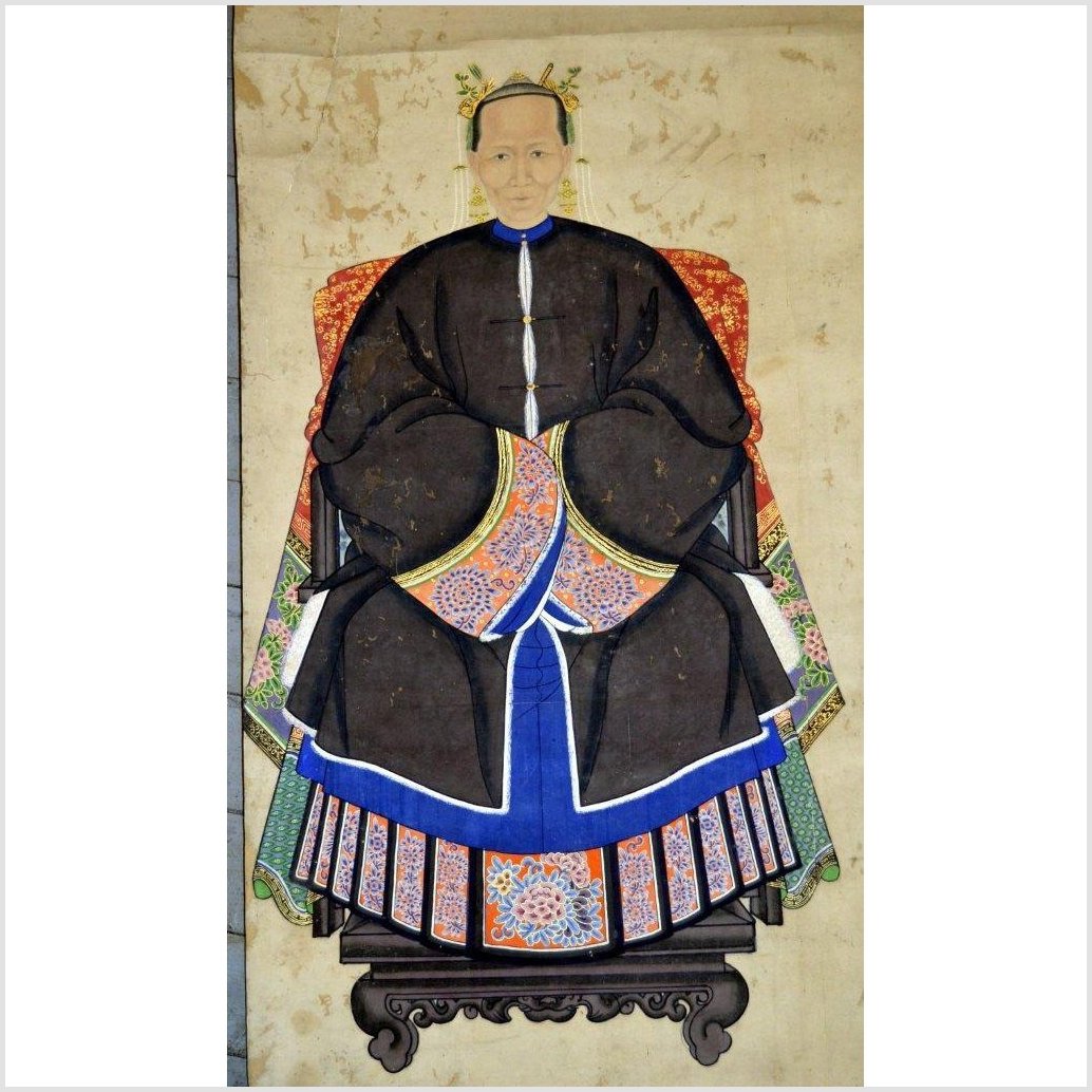 Chinese Ancestors Painting on Linen Canvas-7. Asian &amp; Chinese Furniture, Art, Antiques, Vintage Home Décor for sale at FEA Home