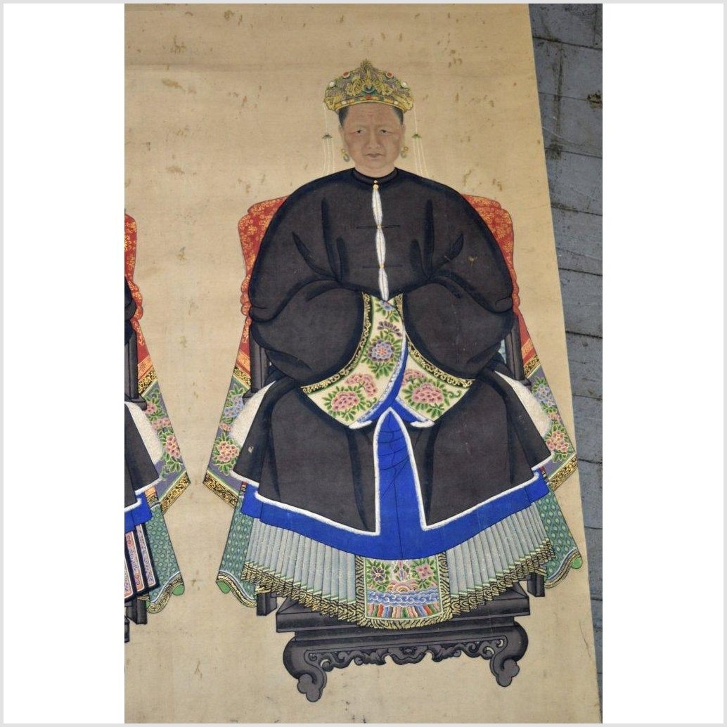 Chinese Ancestors Painting on Linen Canvas-1. Asian & Chinese Furniture, Art, Antiques, Vintage Home Décor for sale at FEA Home
