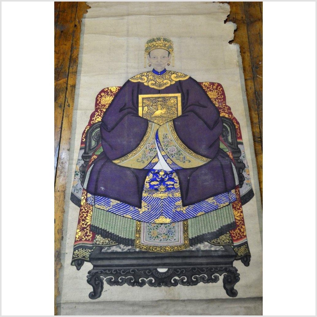 Chinese Ancestors Painting on Linen Canvas-1. Asian & Chinese Furniture, Art, Antiques, Vintage Home Décor for sale at FEA Home