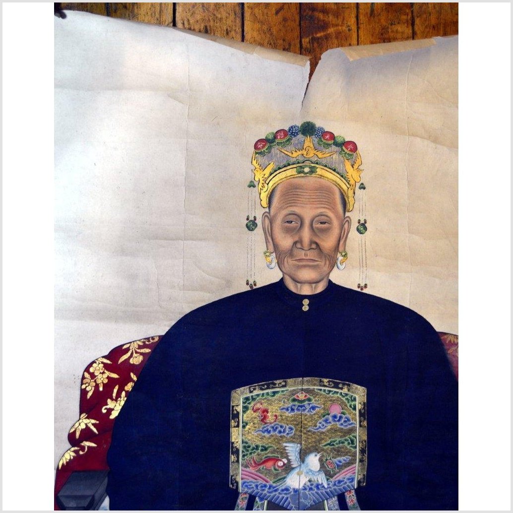 Chinese Ancestors Painting on Linen Canvas-10. Asian &amp; Chinese Furniture, Art, Antiques, Vintage Home Décor for sale at FEA Home