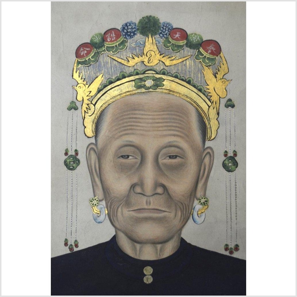 Chinese Ancestors Painting on Linen Canvas-2. Asian & Chinese Furniture, Art, Antiques, Vintage Home Décor for sale at FEA Home
