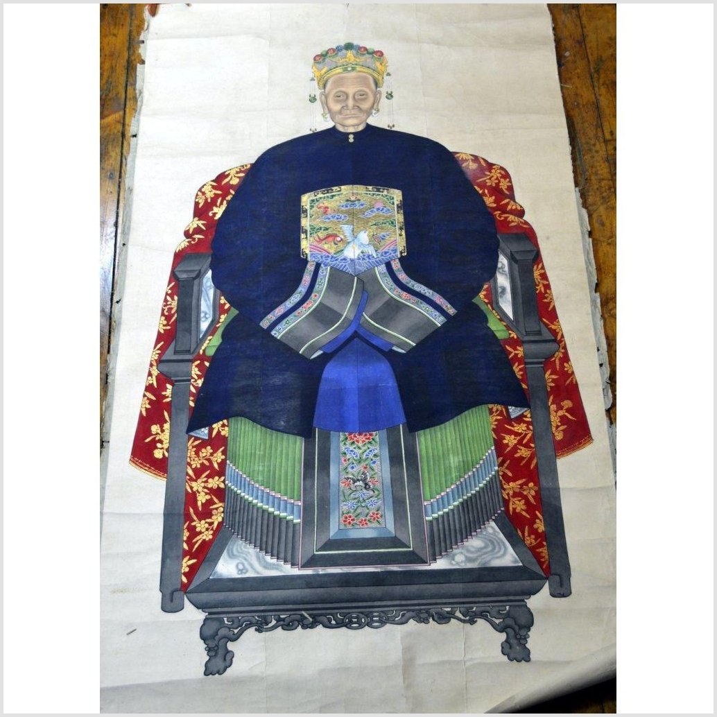 Chinese Ancestors Painting on Linen Canvas-1. Asian & Chinese Furniture, Art, Antiques, Vintage Home Décor for sale at FEA Home
