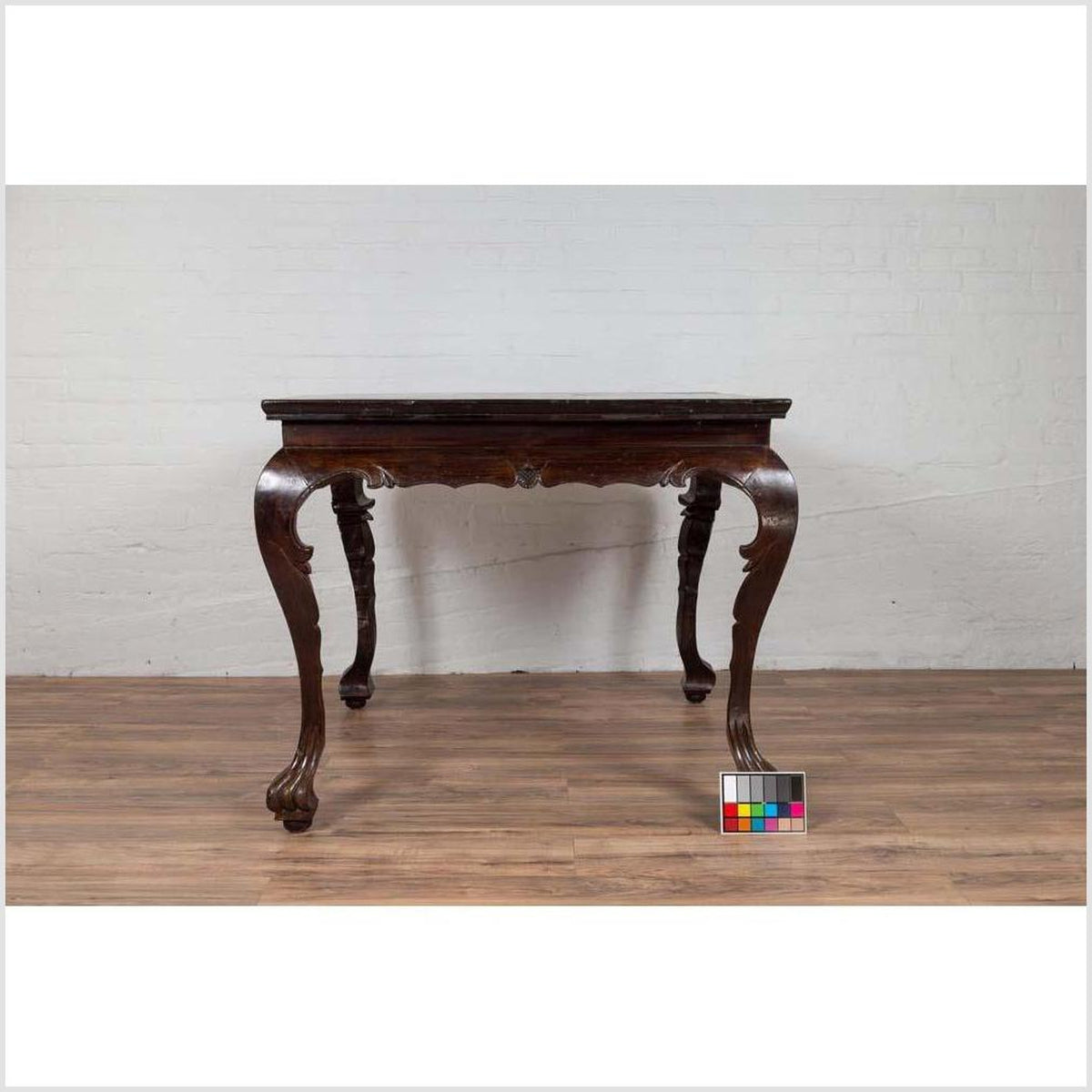 Chinese Antique Center Hall Table with Black Lacquered Top and Cabriole Legs-4. Asian &amp; Chinese Furniture, Art, Antiques, Vintage Home Décor for sale at FEA Home