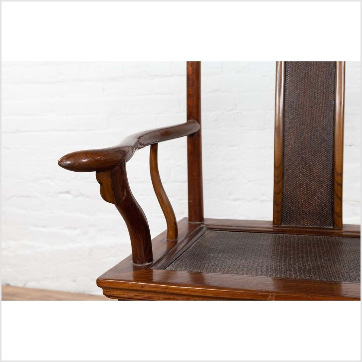 Chinese Antique Ming Dynasty Style Scholar&#39;s Lamp-Hanger Chair with Rattan Inset-12. Asian &amp; Chinese Furniture, Art, Antiques, Vintage Home Décor for sale at FEA Home