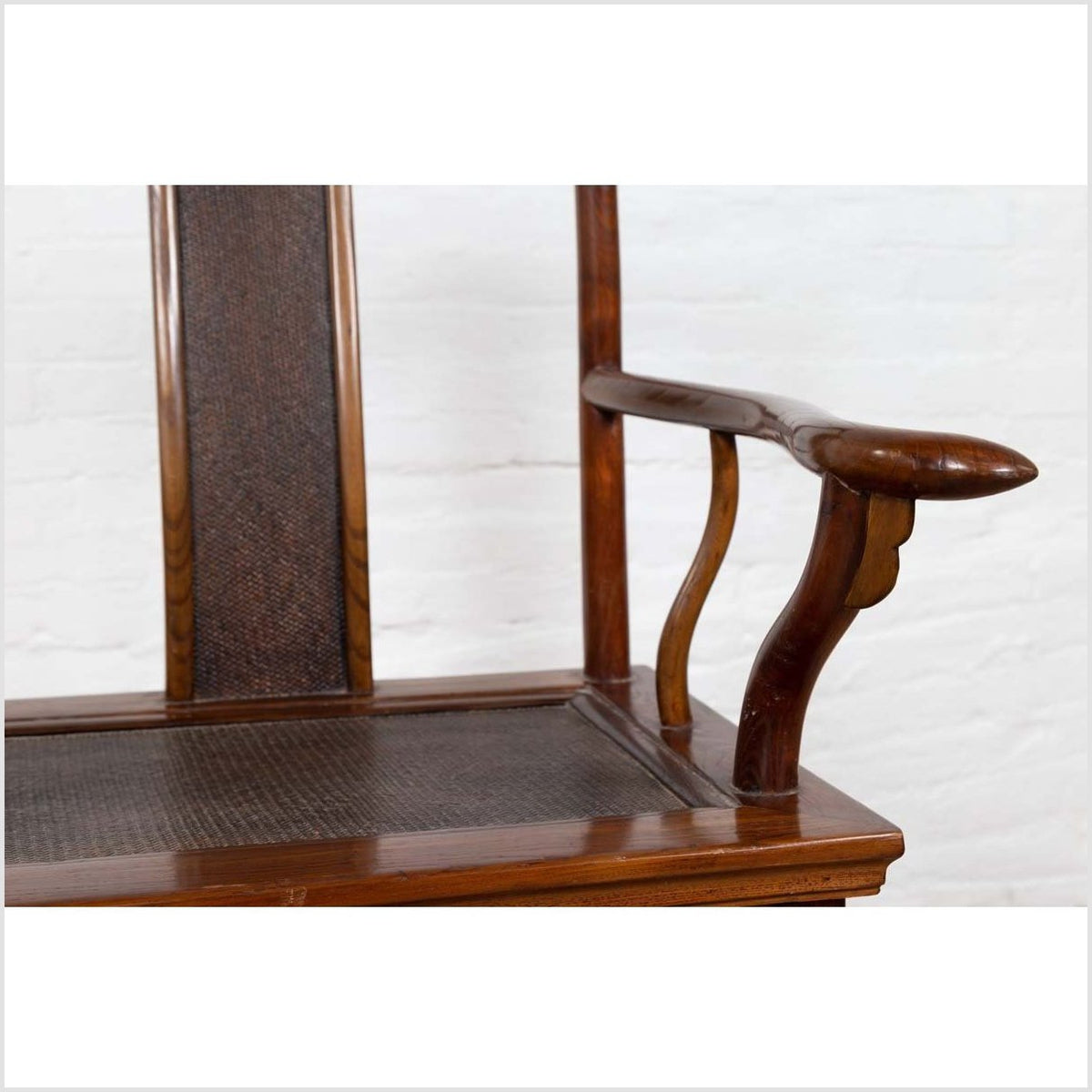 Chinese Antique Ming Dynasty Style Scholar&#39;s Lamp-Hanger Chair with Rattan Inset-13. Asian &amp; Chinese Furniture, Art, Antiques, Vintage Home Décor for sale at FEA Home