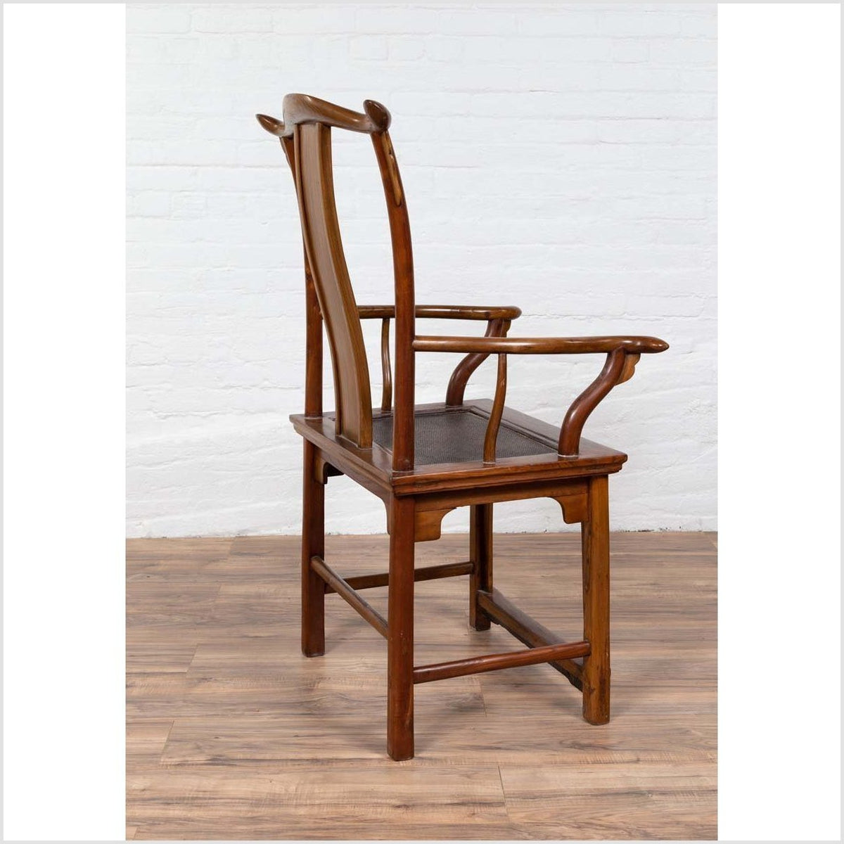 Chinese Antique Ming Dynasty Style Scholar&#39;s Lamp-Hanger Chair with Rattan Inset-16. Asian &amp; Chinese Furniture, Art, Antiques, Vintage Home Décor for sale at FEA Home