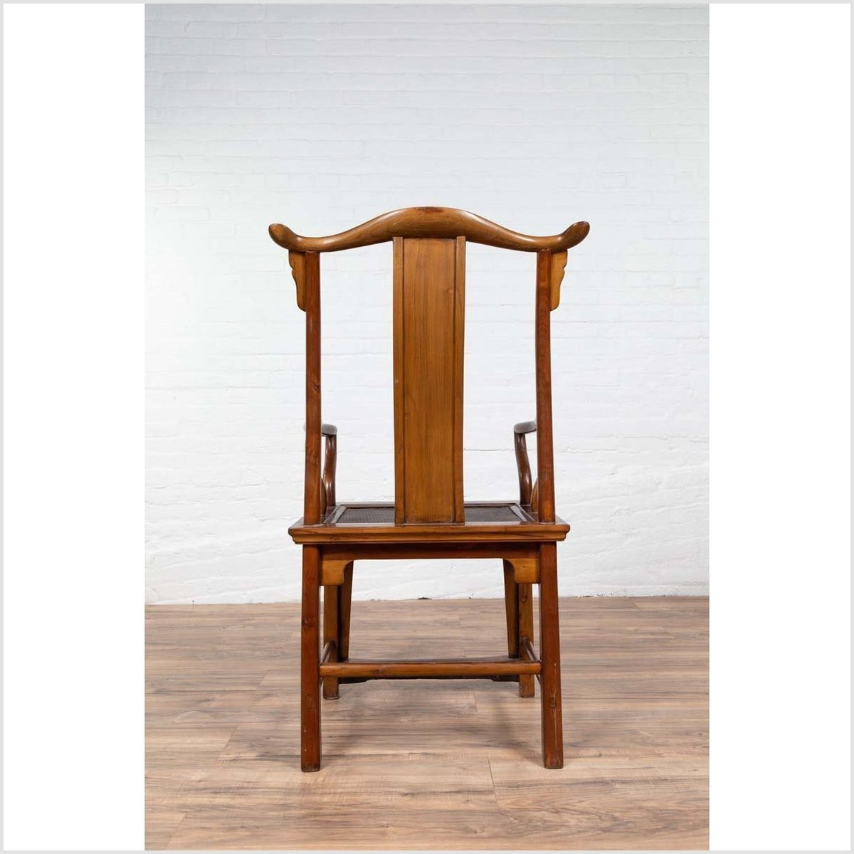 Chinese Antique Ming Dynasty Style Scholar&#39;s Lamp-Hanger Chair with Rattan Inset-17. Asian &amp; Chinese Furniture, Art, Antiques, Vintage Home Décor for sale at FEA Home