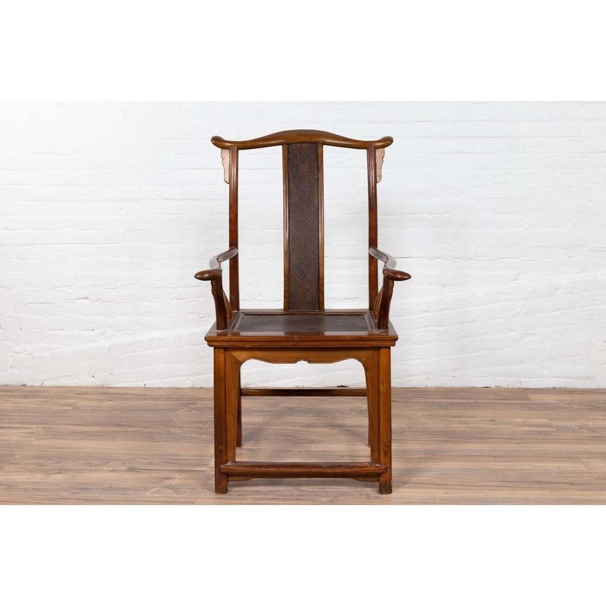 Chinese Ming Style Scholar's Lamp Hanger Chair - Rattan-5. Asian &amp; Chinese Furniture, Art, Antiques, Vintage Home Décor for sale at FEA Home