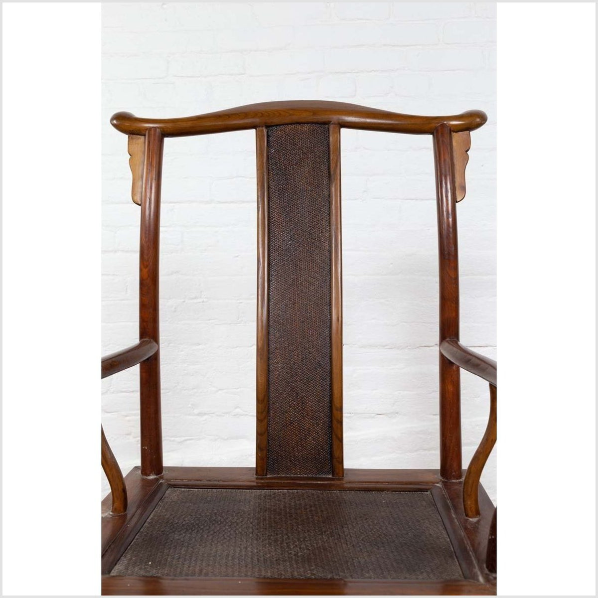 Chinese Antique Ming Dynasty Style Scholar&#39;s Lamp-Hanger Chair with Rattan Inset-7. Asian &amp; Chinese Furniture, Art, Antiques, Vintage Home Décor for sale at FEA Home