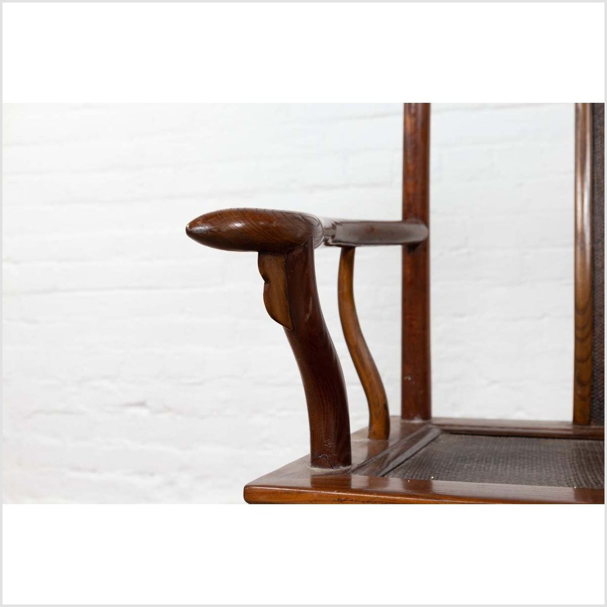 Chinese Antique Ming Dynasty Style Scholar&#39;s Lamp-Hanger Chair with Rattan Inset-8. Asian &amp; Chinese Furniture, Art, Antiques, Vintage Home Décor for sale at FEA Home