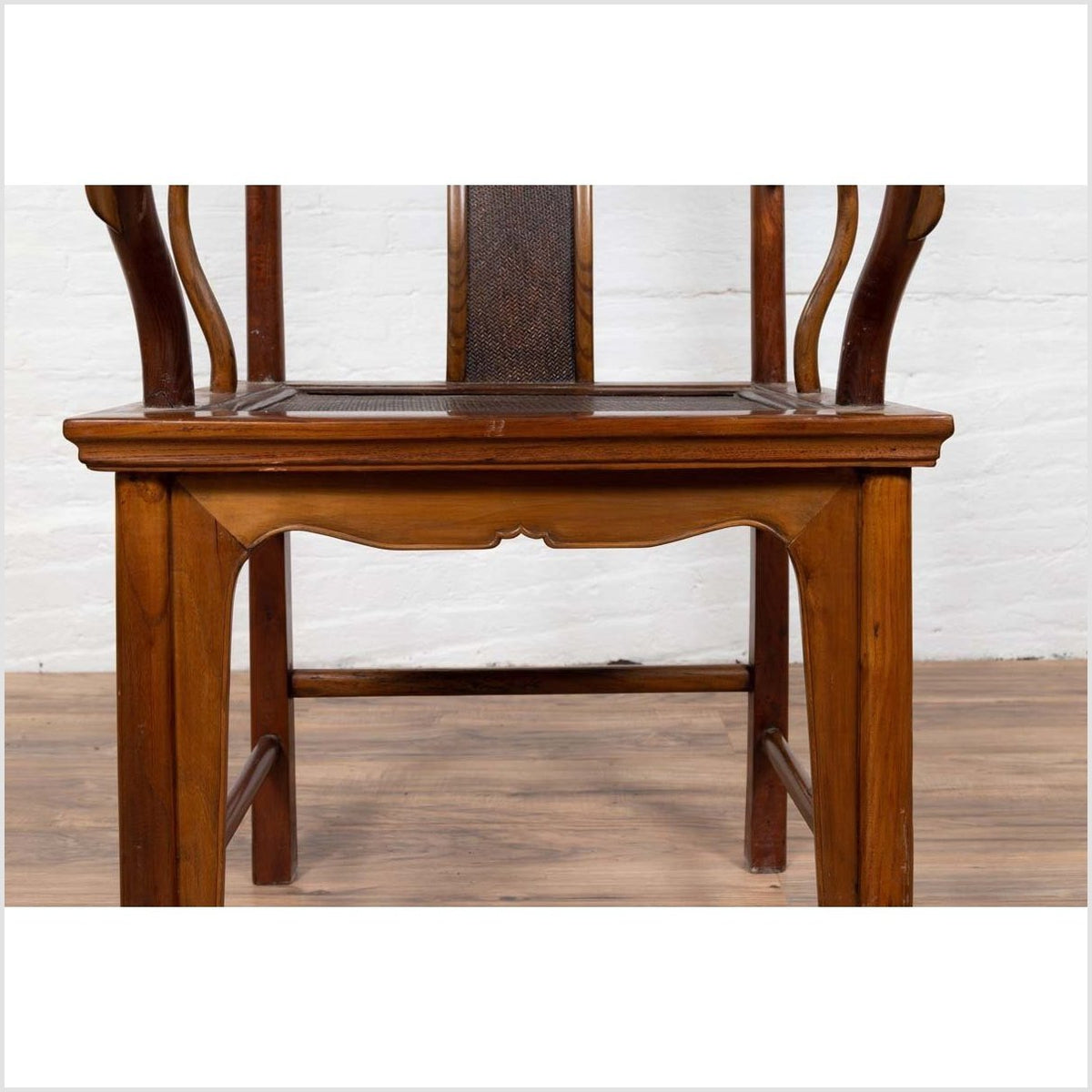 Chinese Antique Ming Dynasty Style Scholar&#39;s Lamp-Hanger Chair with Rattan Inset-10. Asian &amp; Chinese Furniture, Art, Antiques, Vintage Home Décor for sale at FEA Home