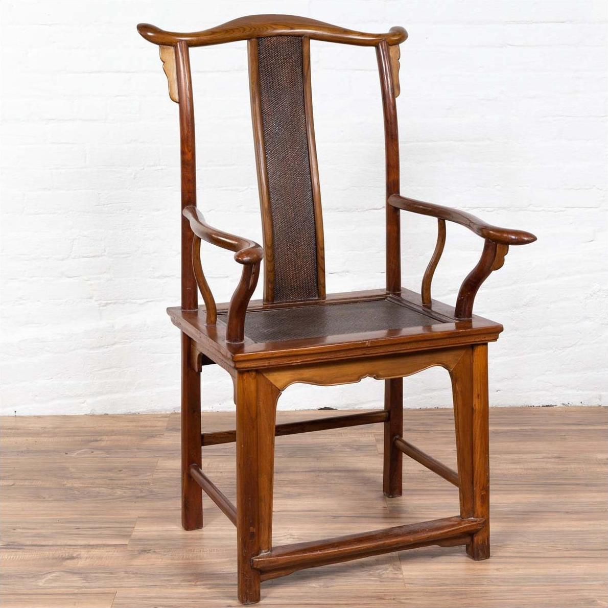 Chinese Ming Style Scholar's Lamp Hanger Chair - Rattan-2. Asian &amp; Chinese Furniture, Art, Antiques, Vintage Home Décor for sale at FEA Home