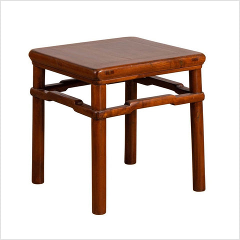 Chinese Antique Ming Style Side Table with Humpback Stretcher and Brown Patina-YN6221-1. Asian & Chinese Furniture, Art, Antiques, Vintage Home Décor for sale at FEA Home
