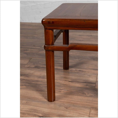 Chinese Antique Ming Style Side Table with Humpback Stretcher and Brown Patina-YN6221-8. Asian & Chinese Furniture, Art, Antiques, Vintage Home Décor for sale at FEA Home