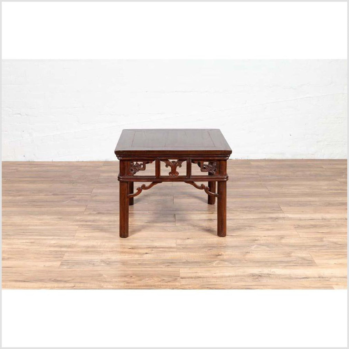 Chinese Antique Side Table with Open Fretwork Design and Dark Wood Patina-2. Asian & Chinese Furniture, Art, Antiques, Vintage Home Décor for sale at FEA Home