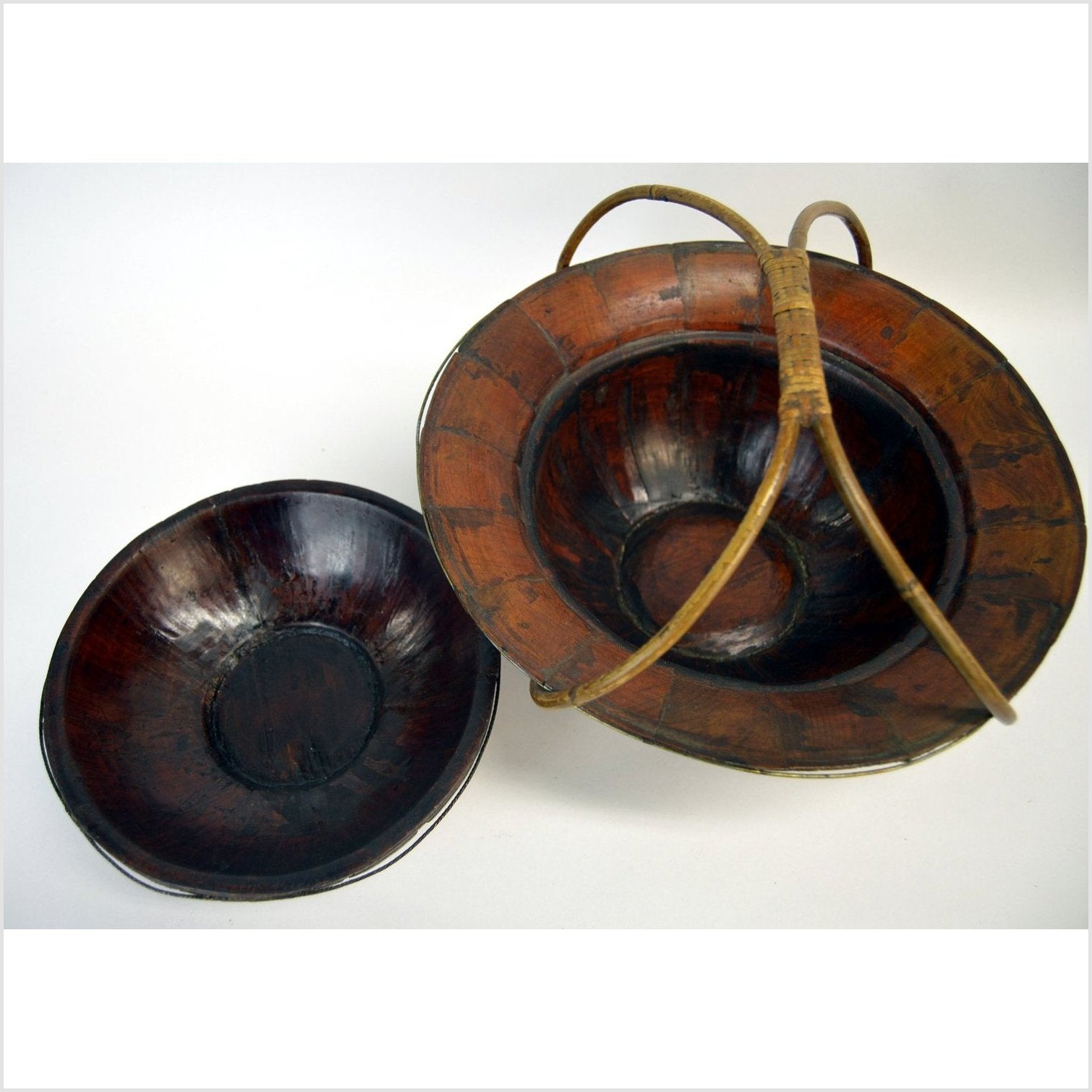 Chinese Bamboo Hat Basket-6. Asian &amp; Chinese Furniture, Art, Antiques, Vintage Home Décor for sale at FEA Home